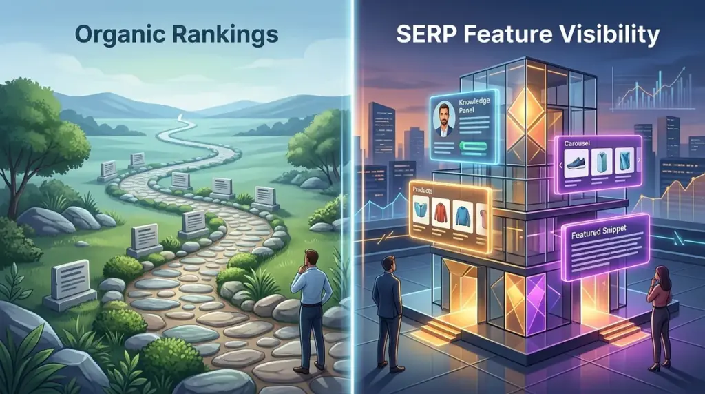 Organic Rankings vs SERP Feature Visibility - Search Engine Position ...