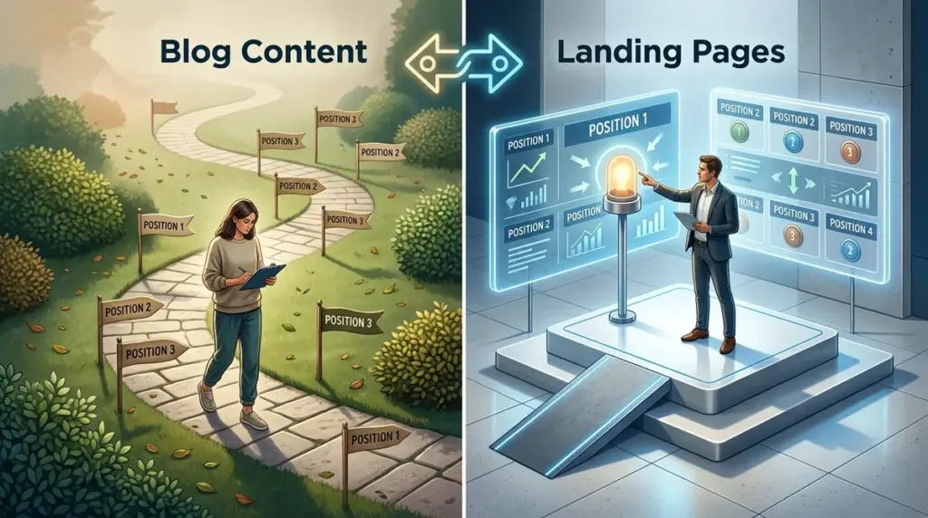 Position Tracking for Blog Content vs Landing Pages